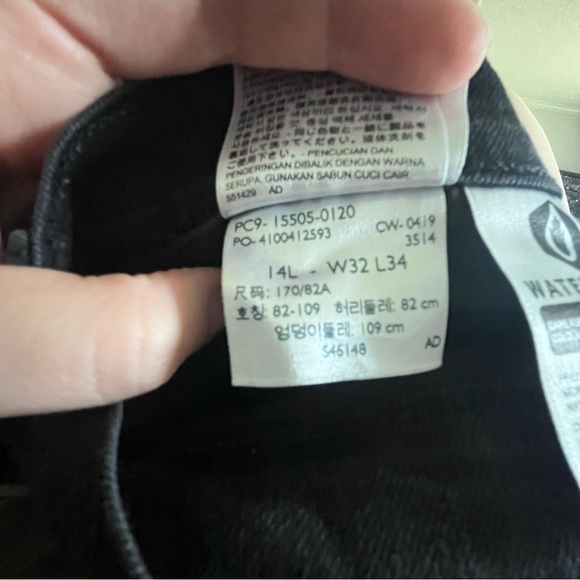 Levi 505 Straight Black Jean 14L W32 L34 - Picture 7 of 8